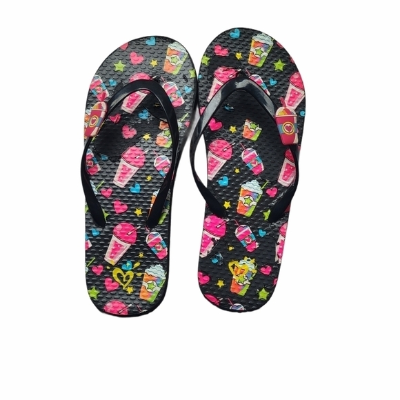 3/$15 Justice Girl's Slurpee Emojie Charmed Flip Flops▪︎ - Picture 10 of 10